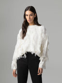 PULLOVER PARICOLLO A ROMBI CON PENDAGLIO LOGATO SUL RETRO