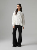 PULLOVER PARICOLLO A ROMBI CON PENDAGLIO LOGATO SUL RETRO