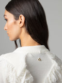 PULLOVER PARICOLLO A ROMBI CON PENDAGLIO LOGATO SUL RETRO