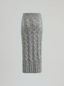 Long knitted skirt with slit on the front
