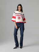 PULLOVER CROP CON CAPPUCCIO CON PERSONALIZZAZIONI LOGO