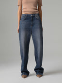 JEANS BALOON FIT CON SALPA LOGATA SUL RETRO