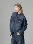 CAMICIA OVER IN DENIM CON BOTTONI LOGATI