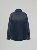 CAMICIA OVER IN DENIM CON BOTTONI LOGATI