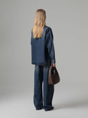 CAMICIA OVER IN DENIM CON BOTTONI LOGATI