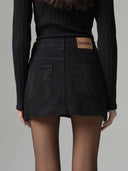 SKIRT IN DENIM CON SALPA LOGATA SUL RETRO