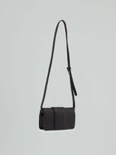 Mini shoulder strap metal logo saffiano