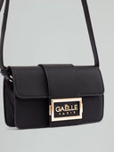 Mini shoulder strap metal logo saffiano