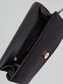 Mini shoulder strap metal logo saffiano