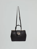 Maxi hand bag metal logo saffiano