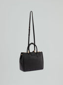Maxi hand bag metal logo saffiano