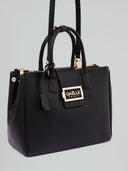 Metal maxi hand bag with Saffiano logo