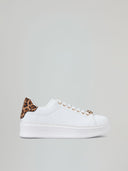SNEAKERS ADDICT IN ACTION LEATHER CON INSERTO ANIMALIER E PASSALACCIO LOGATO