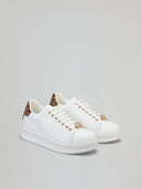 SNEAKERS ADDICT IN ACTION LEATHER CON INSERTO ANIMALIER E PASSALACCIO LOGATO