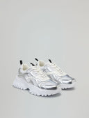 SNEAKERS RUNNING IN MESH CON INSERTI SILVER