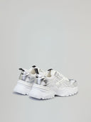 SNEAKERS RUNNING IN MESH CON INSERTI SILVER