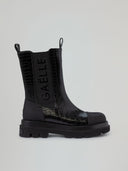 BEATLES BOOTS CON INSERTI COCCO E LOGO STAMPATO