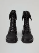 BOOTS ALLACCIATO CON LOGO STAMPATO E INSERTI COCCO