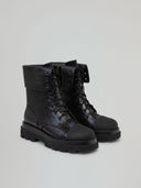 BOOTS ALLACCIATO CON LOGO STAMPATO E INSERTI COCCO