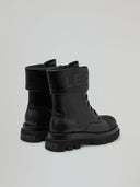 BOOTS ALLACCIATO CON LOGO STAMPATO E INSERTI COCCO