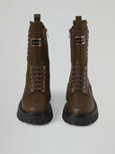 BOOTS ALLACCIATO SUOLA CARRO ARMATO  CON METAL PLACKET