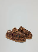 ESKIMO BOOTS SABOT IN SUEDE CON STAMPA ANIMALIER CON CHARMS