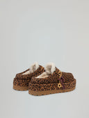 ESKIMO BOOTS SABOT IN SUEDE CON STAMPA ANIMALIER CON CHARMS
