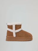 ESKIMO BOOTS IN SUEDE E ECOFUR LOGO STAMPATO
