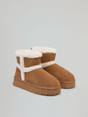 ESKIMO BOOTS IN SUEDE E ECOFUR LOGO STAMPATO
