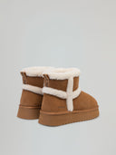 ESKIMO BOOTS IN SUEDE E ECOFUR LOGO STAMPATO