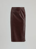 Faux leather pencil skirt with zip