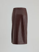 Faux leather pencil skirt with zip