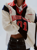 Polo neck pullover with logo customisations