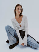 Long sleeve lurex shirt