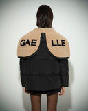 Down jacket with internal fur hood