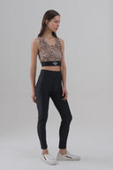 Leggings in lycra con logo stampato
