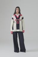 Polo neck pullover with logo customisations
