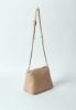 REGULAR SHOULDER STRAP IN ECOPELLE CON MAXI LOGO BEIGE