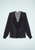 BLUSA IN CHIFFON CON JABOT SCOLLO A V E FLAG NERO