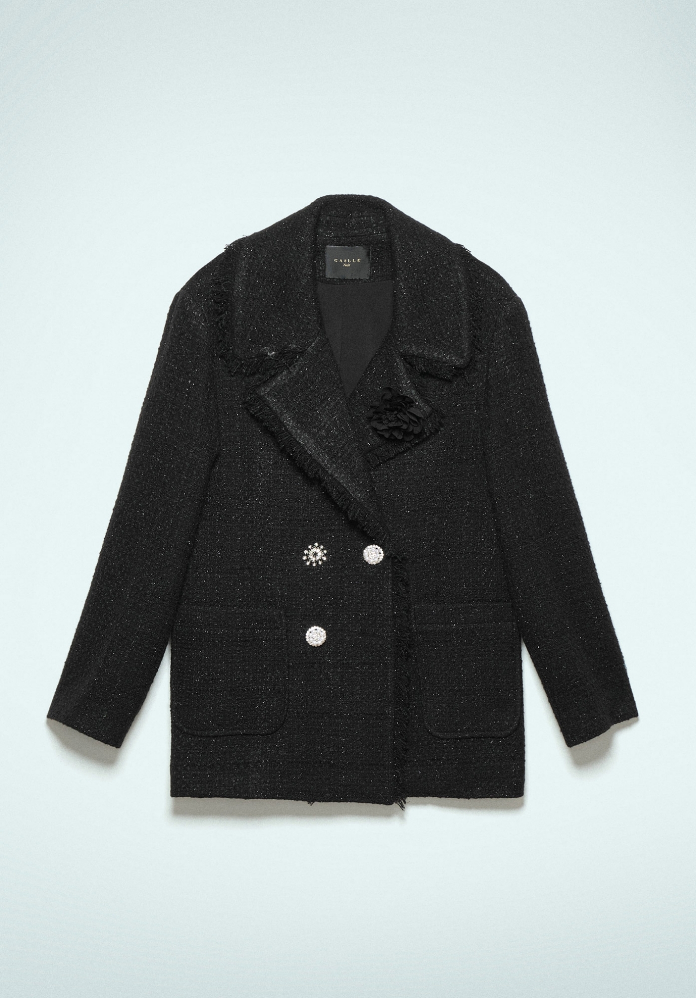 Peacoat In Boucle' Nero