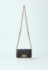 Mini Shoulder Strap In Ecopelle Nero-Bianco