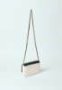 Mini Shoulder Strap In Ecopelle Nero-Bianco