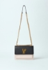 Regular Shoulder Strap In Ecopelle Nero/Rosa Pallido