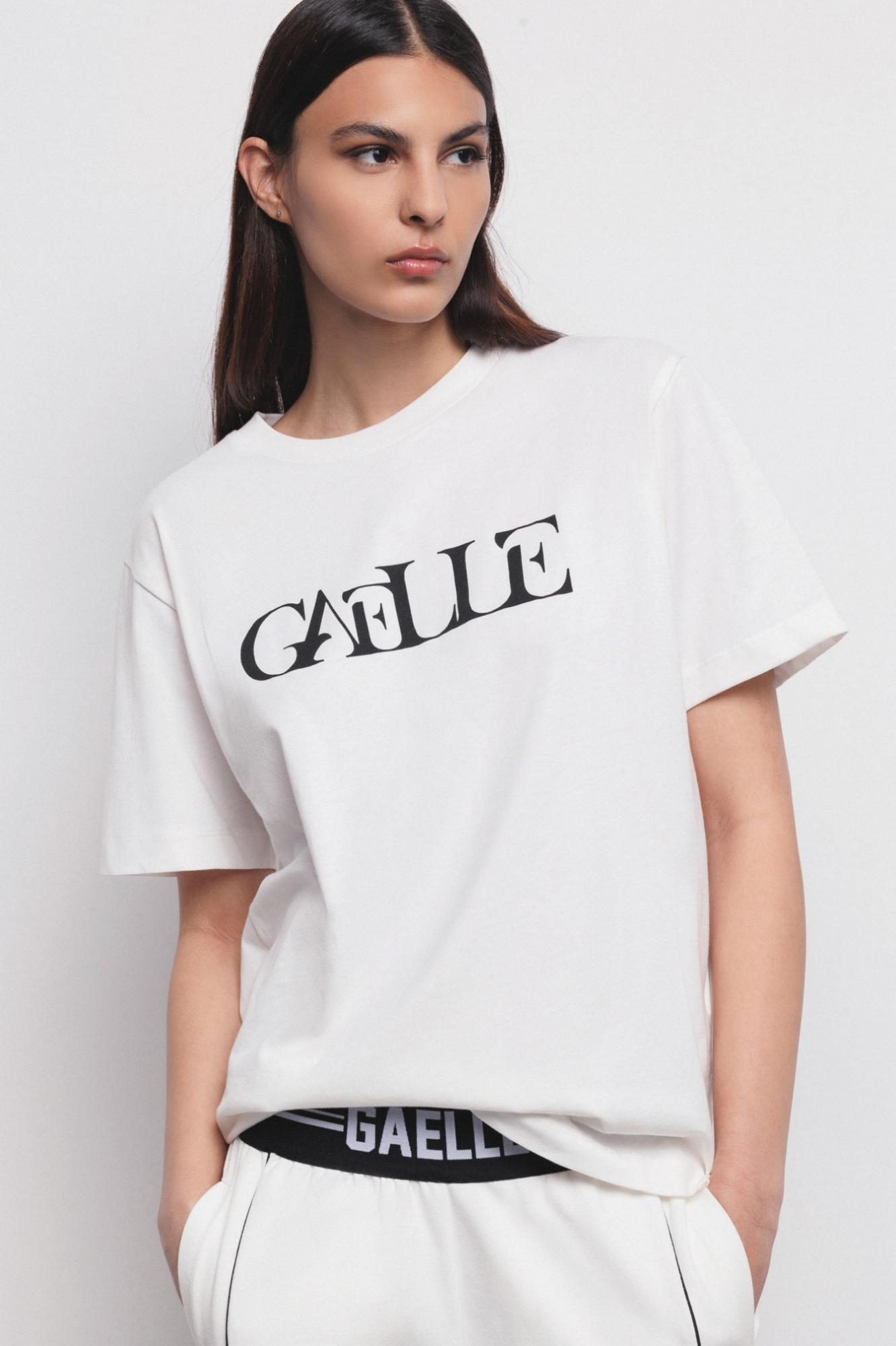 T-Shirt Paricollo Mezza Manica Off White