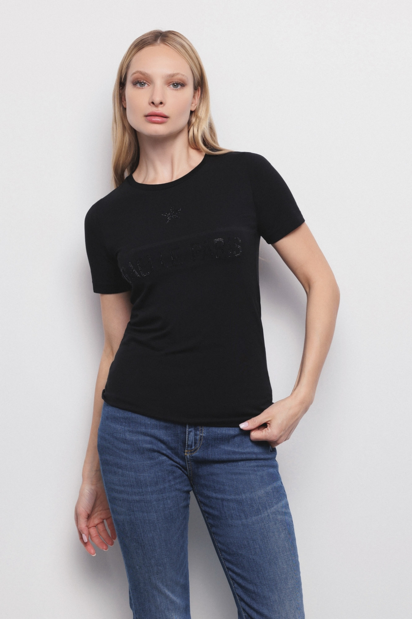 T-Shirt Mezza Manica In Jersey Nero