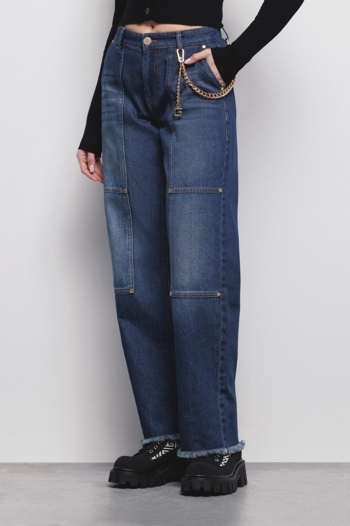 Jeans Work Straight Denim Blu