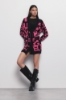 Cardigan Fantasia Allover Fucsia/Nero