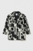 Cappotto Monopetto In Panno Offwhite-Nero