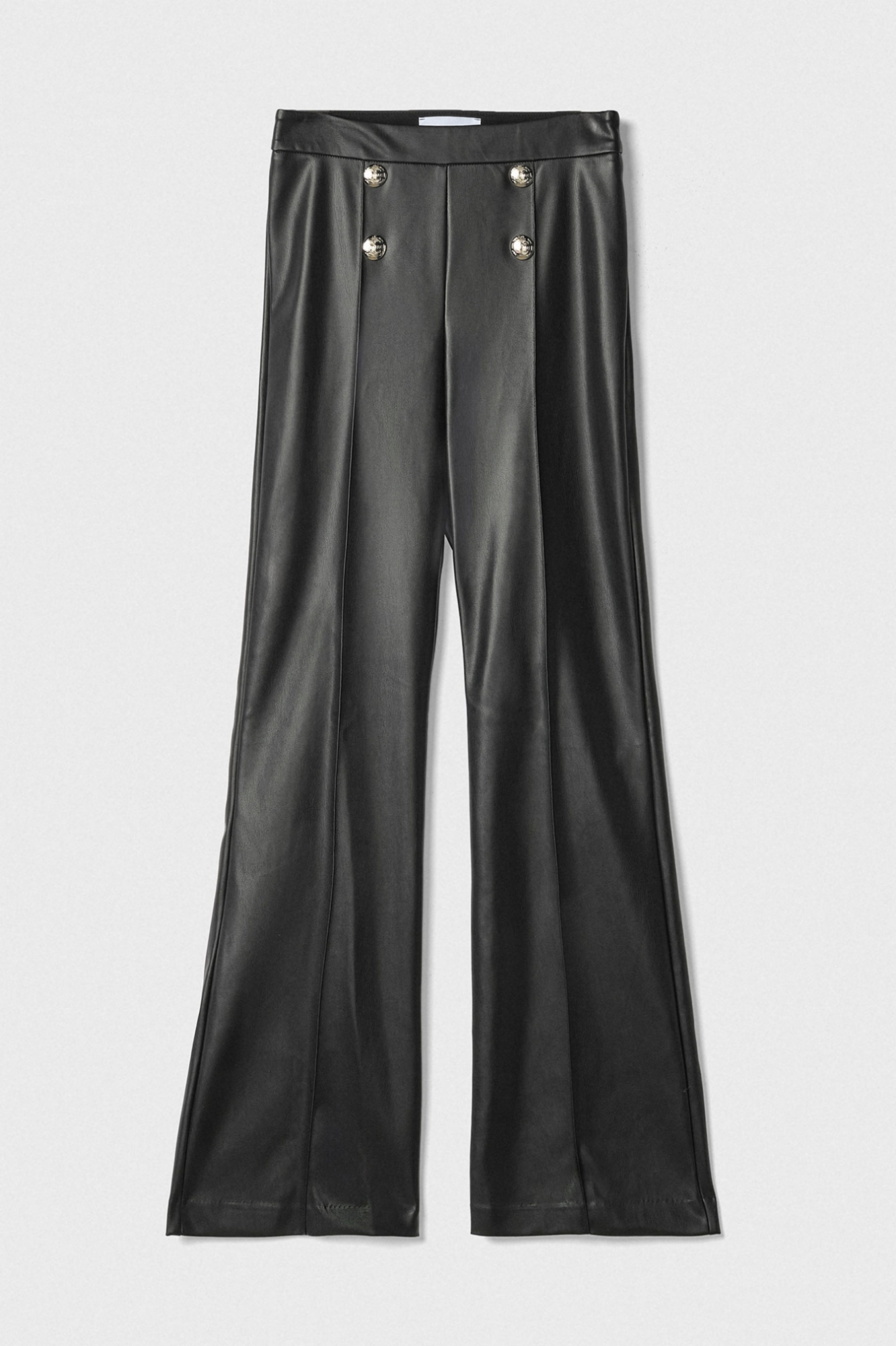 Pantalone Flaire In Ecopelle Nero