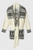 Cardigan Con Frange Offwhite-Nero